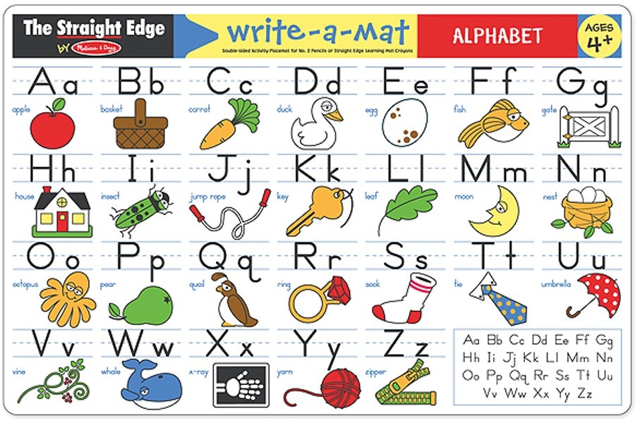 Melissa & Doug รุ่น 5028 Write-A-Mat Learning Mat - Alphabet รองจานชุดตัวอักษร ส่งเสริมการเรียนรู้