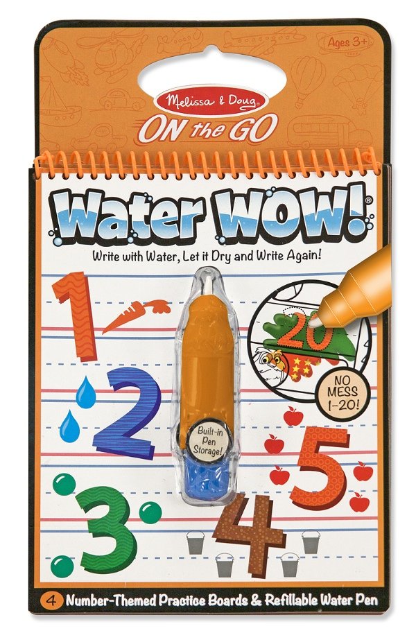 Melissa & Doug รุ่น 5399 WATER WOW REUSABLE - Number สมุดระบายสีด้วยน้ำรียูสซาเบิล ชุดตัวเลข 1-20 ส่งเสริมความสนใจในด้านศิลปะ รูปร่าง