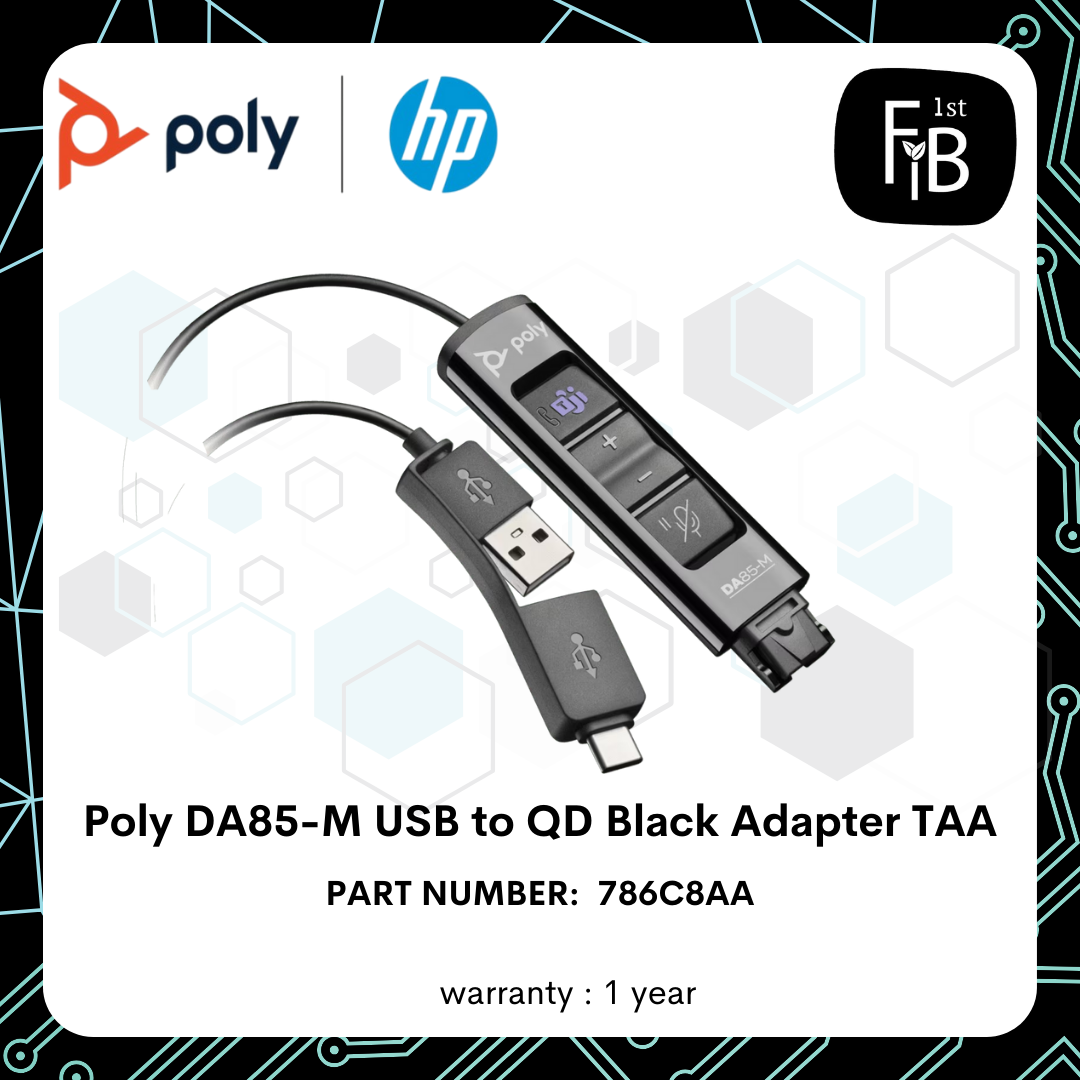 Poly Da Poly DA85-M USB to QD Black Adapter TAA