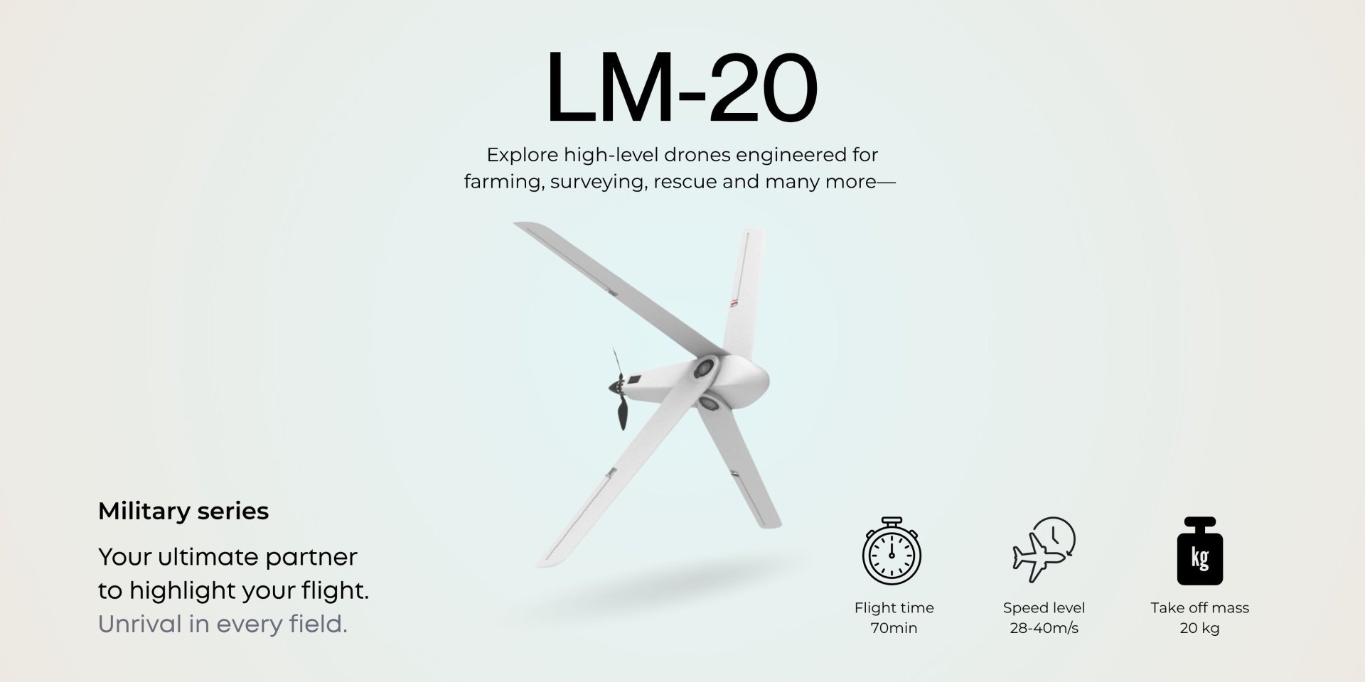 LM-20 military drones with various descriptions and features