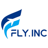 Company flyinc logo with dark and light blue