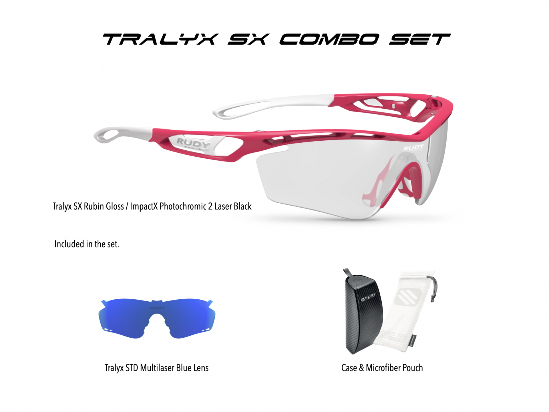 Tralyx SX Rubin ImpactX Photochromic 2 Laser Black with Multilaser Blue Combo Set