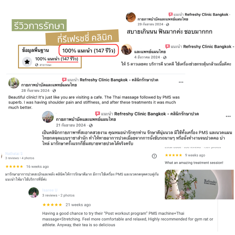 review refreshy physiotherapy clinic bangkok คลินิกกายภาพทองหล่อ