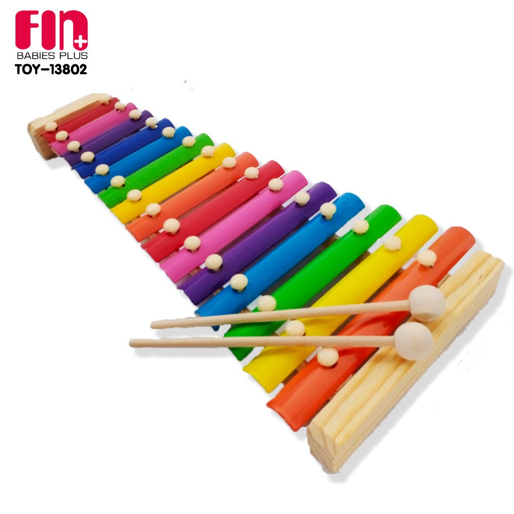 FIN ไซโลโฟนไม้สีสันสดใส Colourful Xylophone มีถึง 15 โน๊ตเพลง