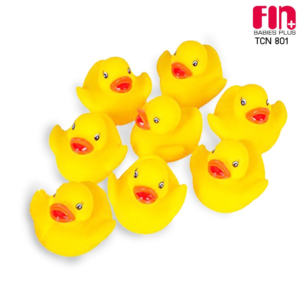 FIN ชุดเป็ดยางบีบ Rubber  duck bath toy รุ่นTCN801 บรรจุ 8 ตัว มีเสียงลอยน้ำได้