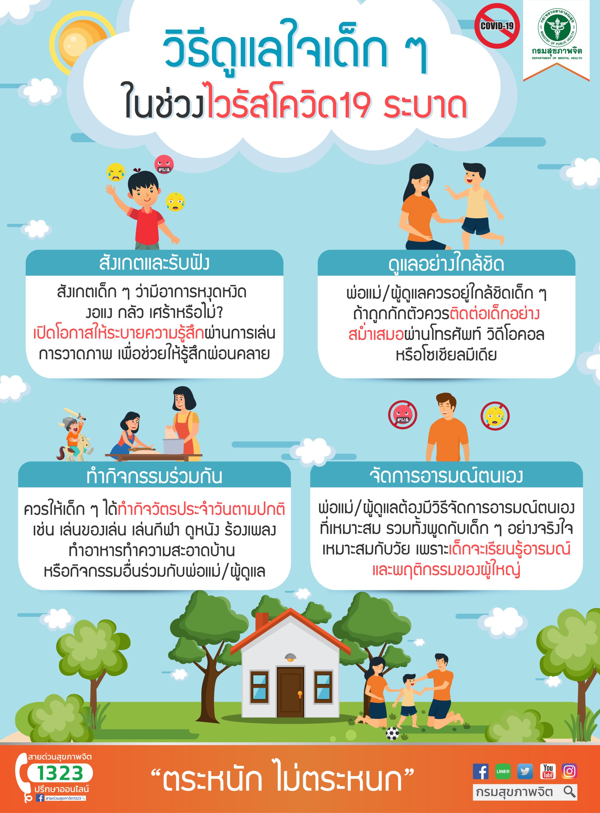 วิธีดูแลใจเด็กๆ ในช่วงไวรัสโควิด-19 ระบาด