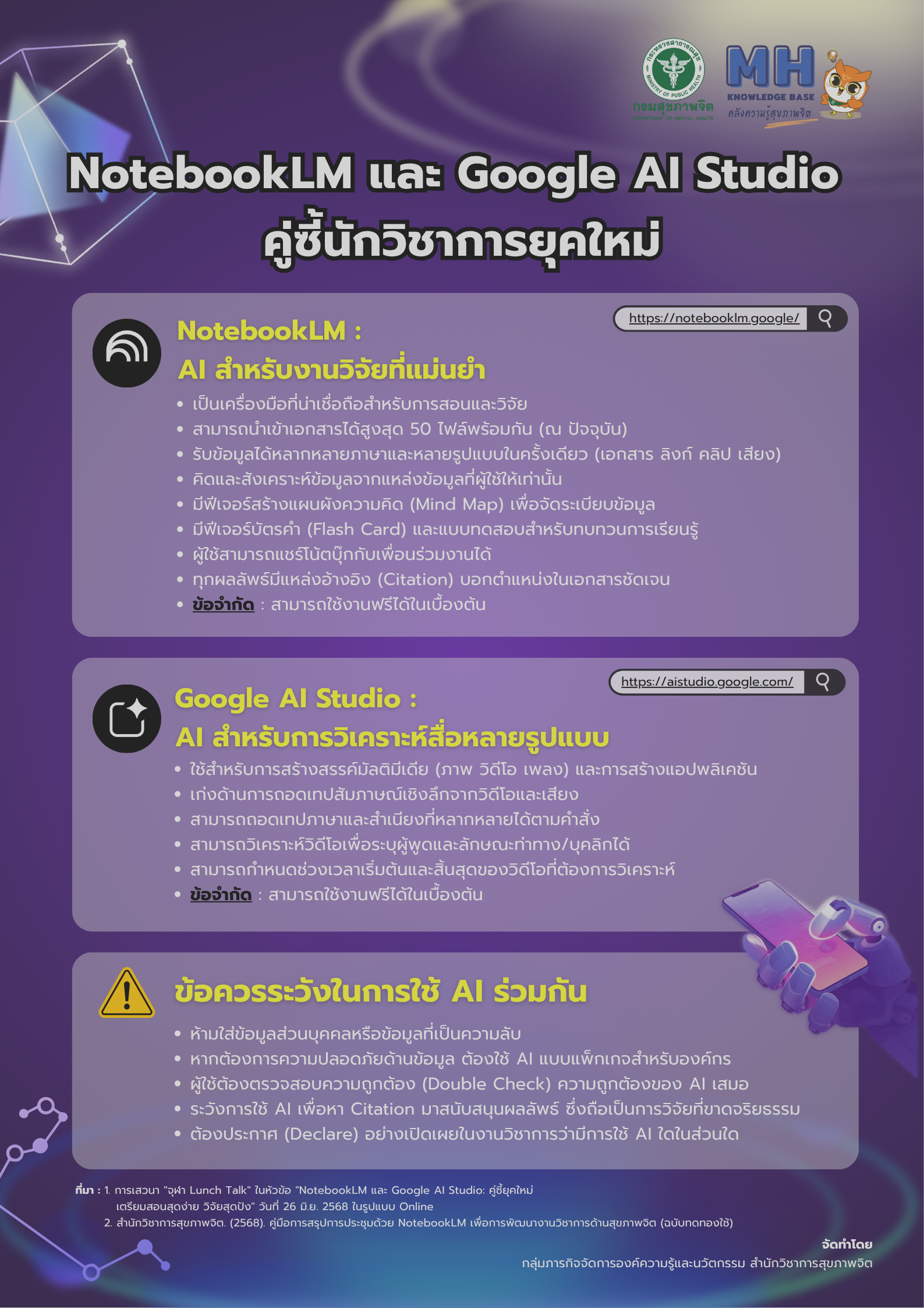 เทคนิคน่ารู้ NotebookLM และ Google AI Studio : คู่ซี้นักวิชาการยุคใหม่ เทคนิคน่ารู้ NotebookLM และ Google AI Studio : คู่ซี้นักวิชาการยุคใหม่