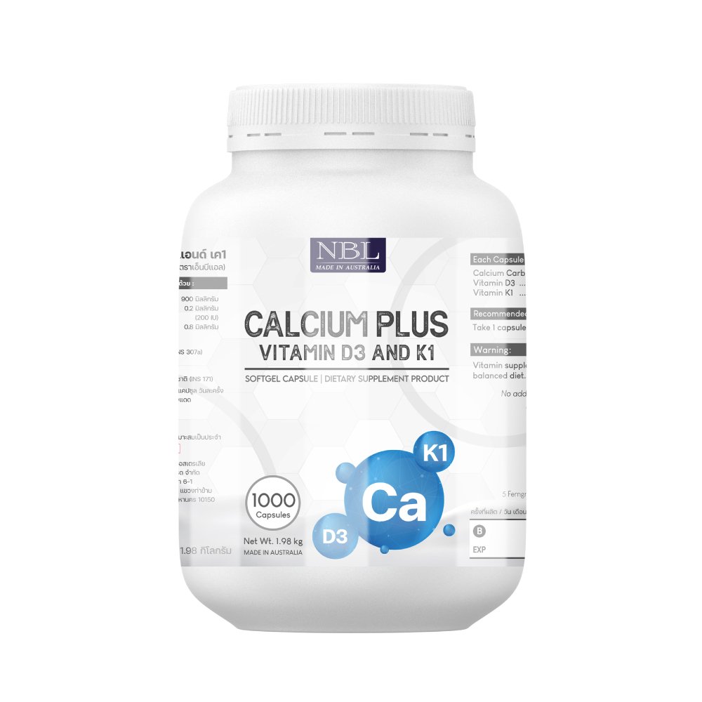 NBL Calcium Plus Vitamin D3 & K1 (1000 Capsules) nblhealth