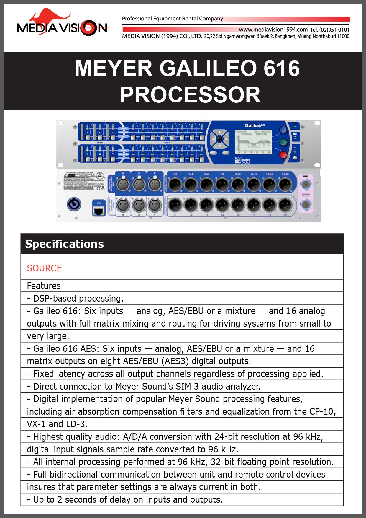 MEYER GALILEO 616 PROCESSOR