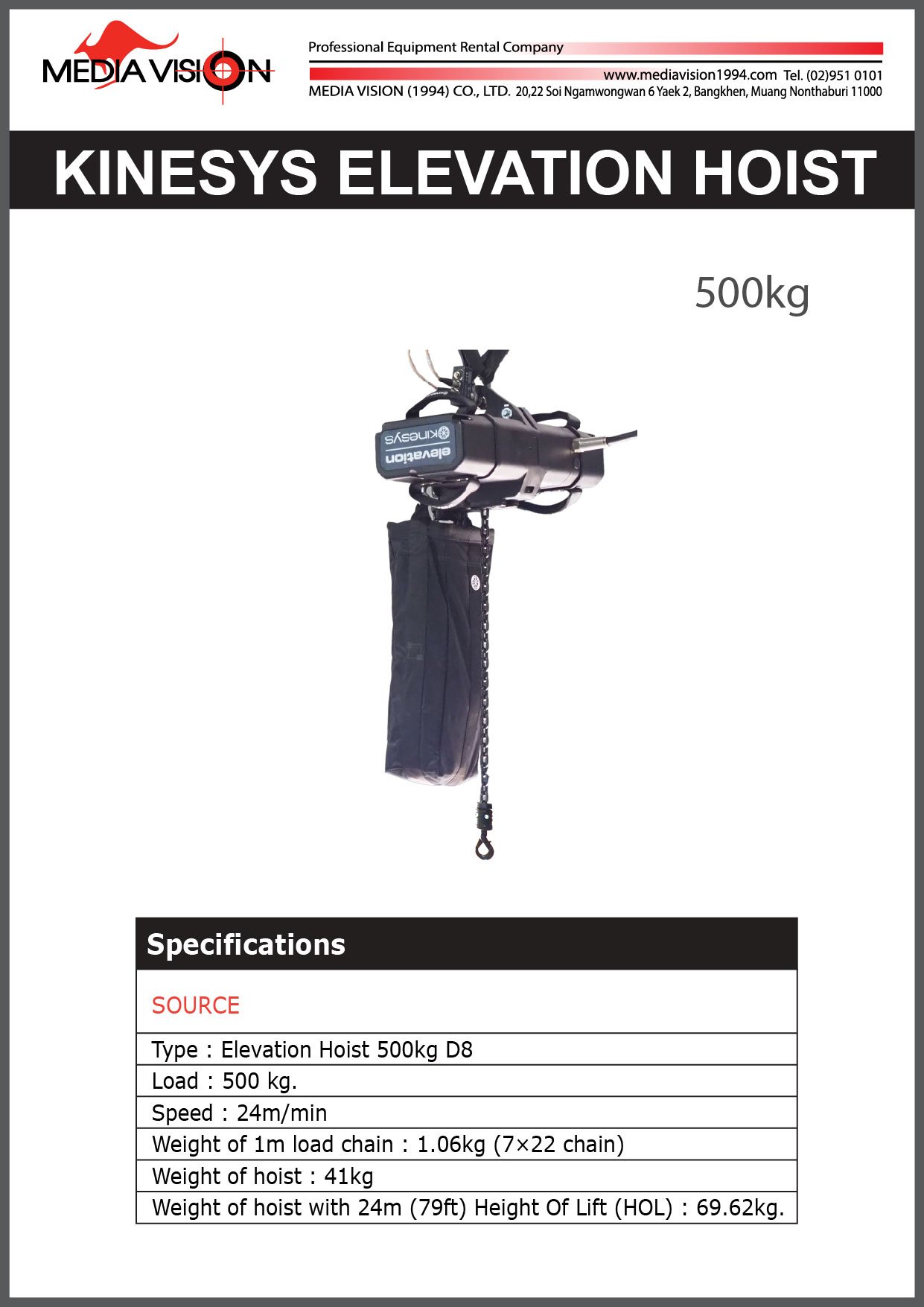 KINESYS ELEVATION HOIST