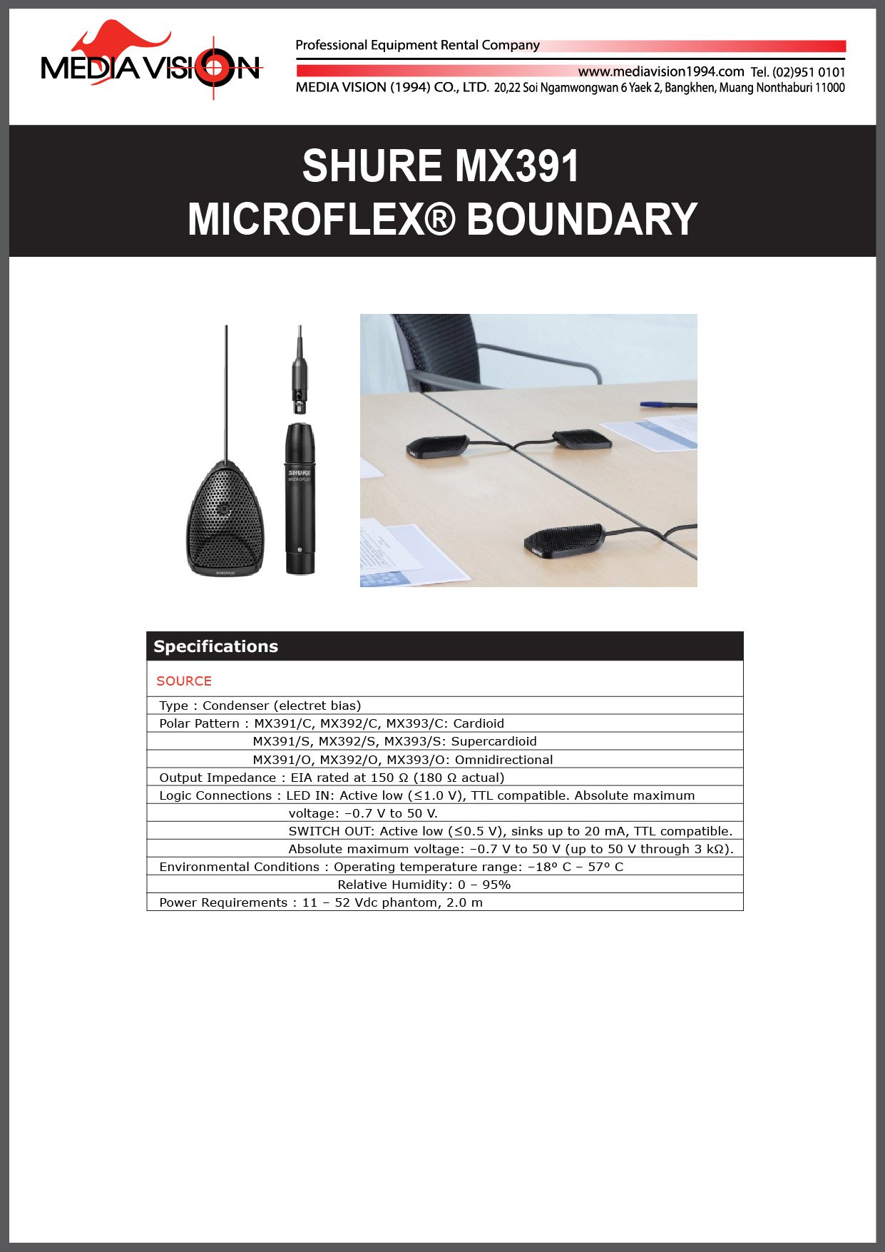 Mx391 SHURE MX391 MICROFLEX BOUNDARY - mediavision1994