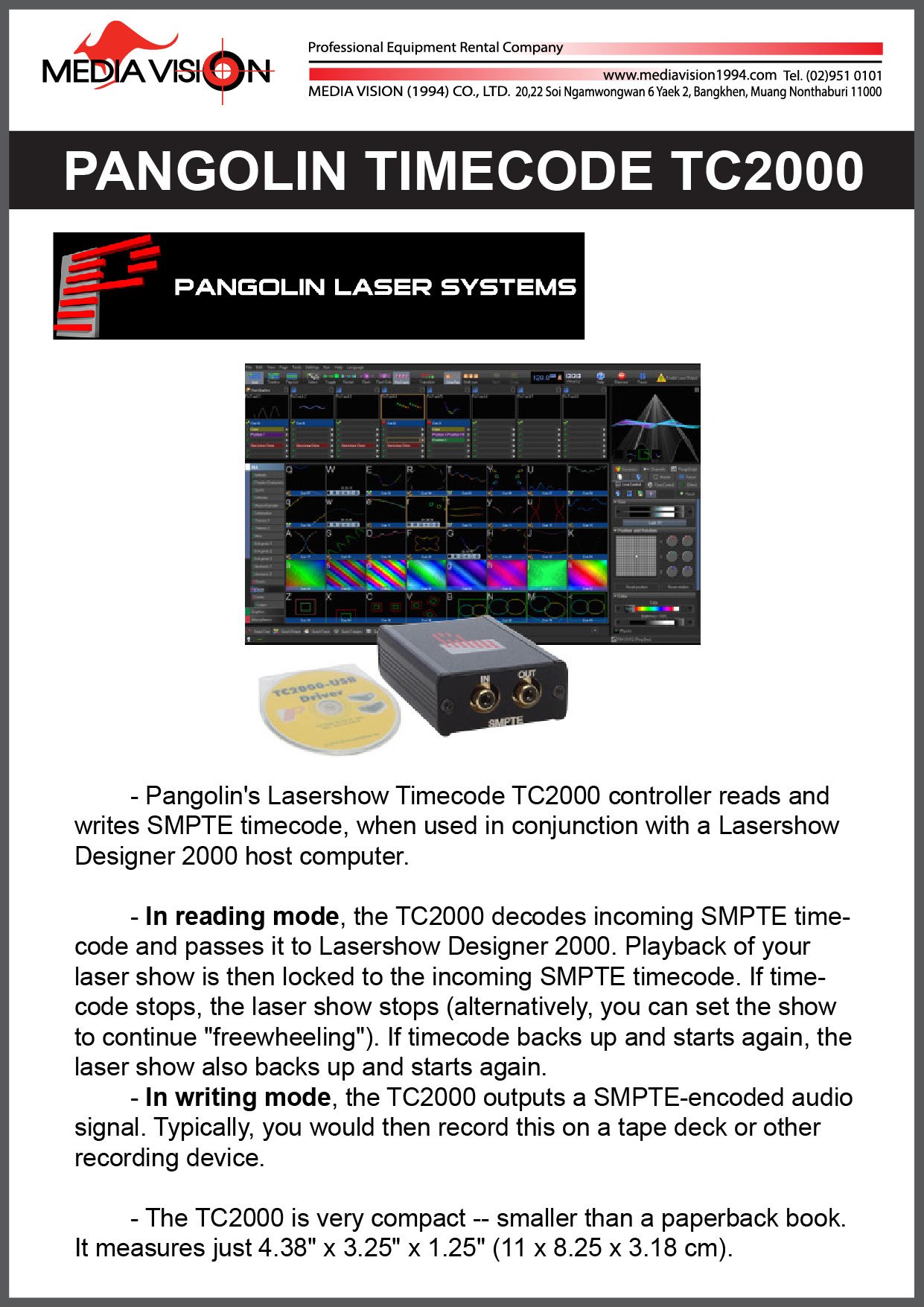 PANGOLIN TIMECODE TC2000