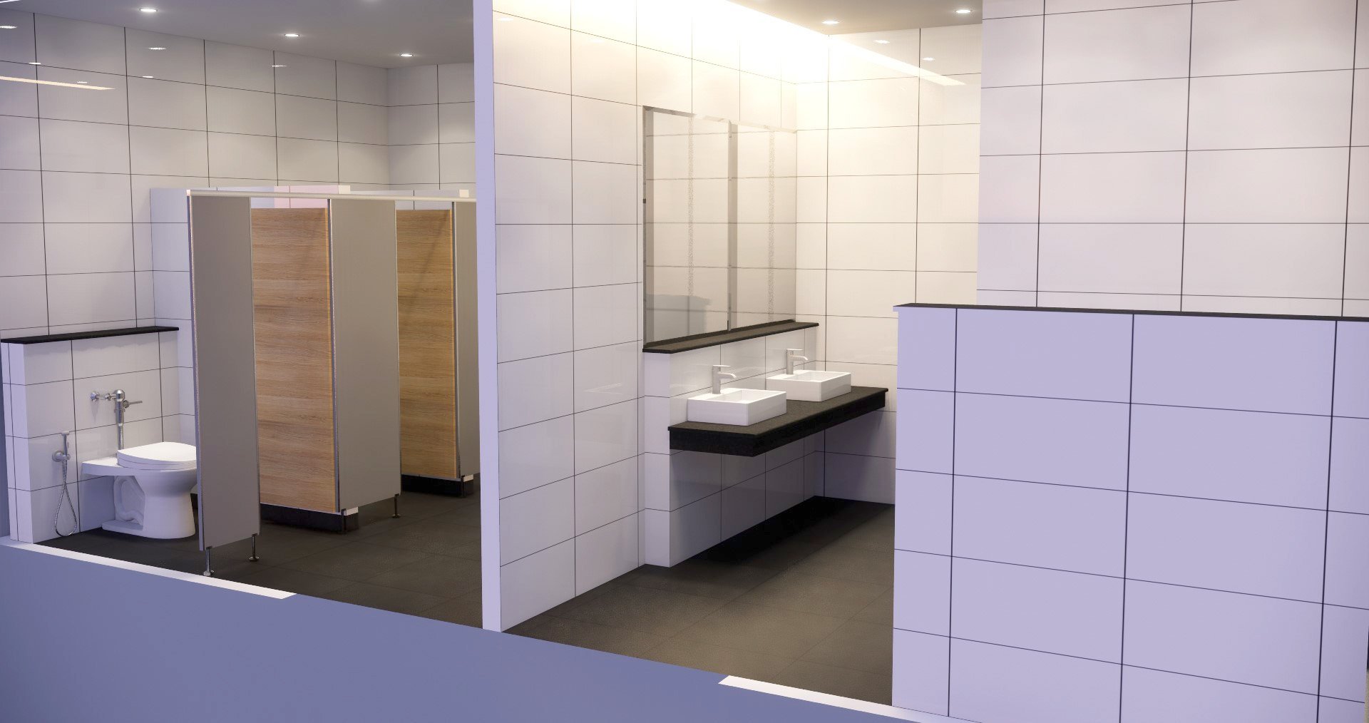 บริการออกแบบ 2D-3D : ห้องน้ำ คอนโดมิเนียม
