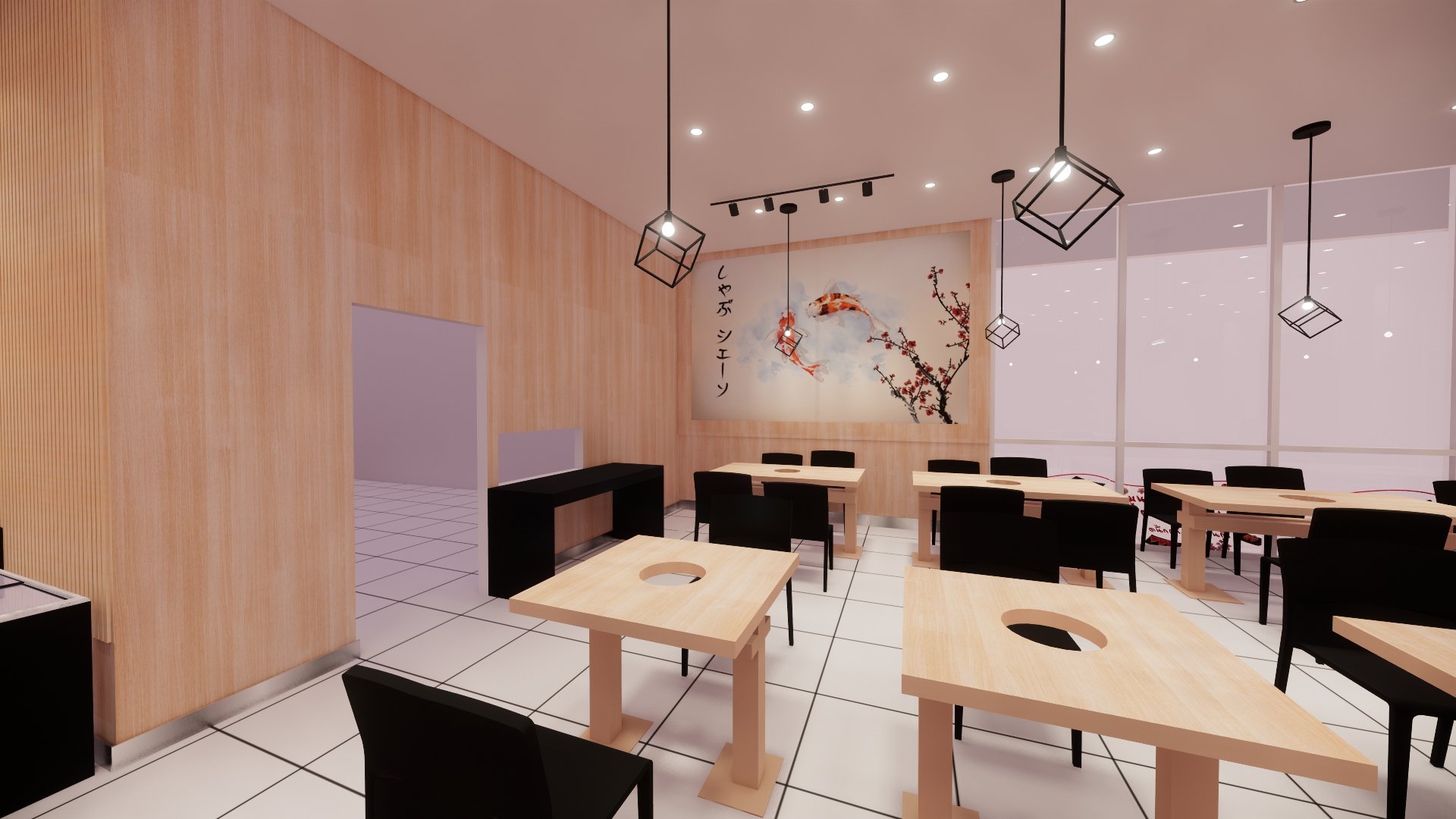 บริการออกแบบระบบ 3D : ร้านชาบูเชน บิ๊กซีสำโรง 2