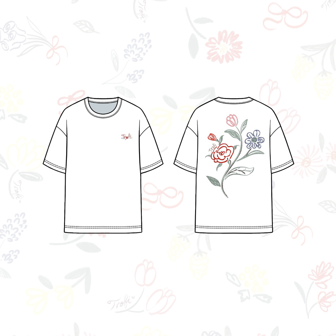GOODPRICE】サークル刺繍長袖Tシャツ(S(140cm) ピンク