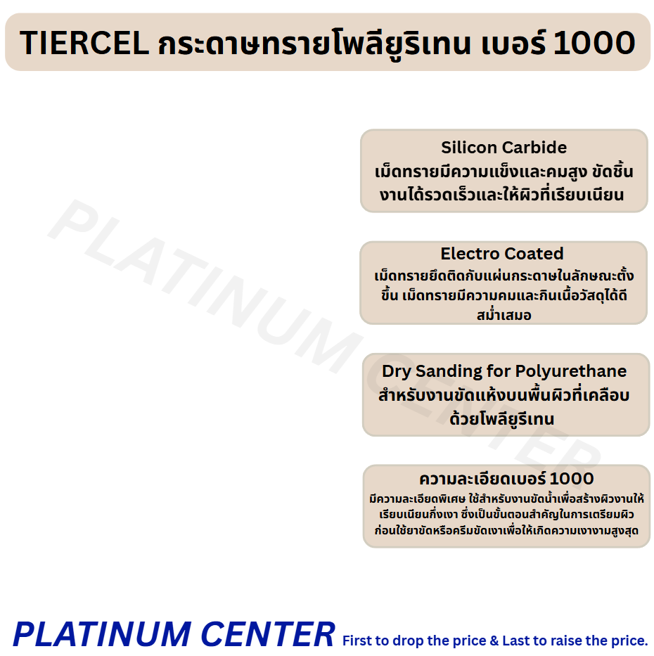 TIERCEL กระดาษทรายโพลียูริเทน เบอร์ 1000