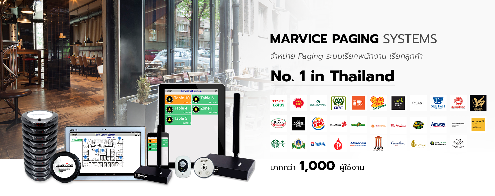 เพจเจอร์เรียกคิวคุณภาพจาก Marvice อันดับหนึ่งของเมืองไทย