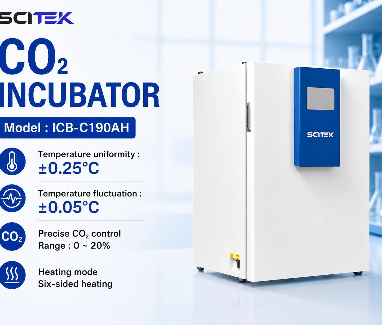 SCITEK ICB-C190AH CO2 Incubator 185 ลิตร
