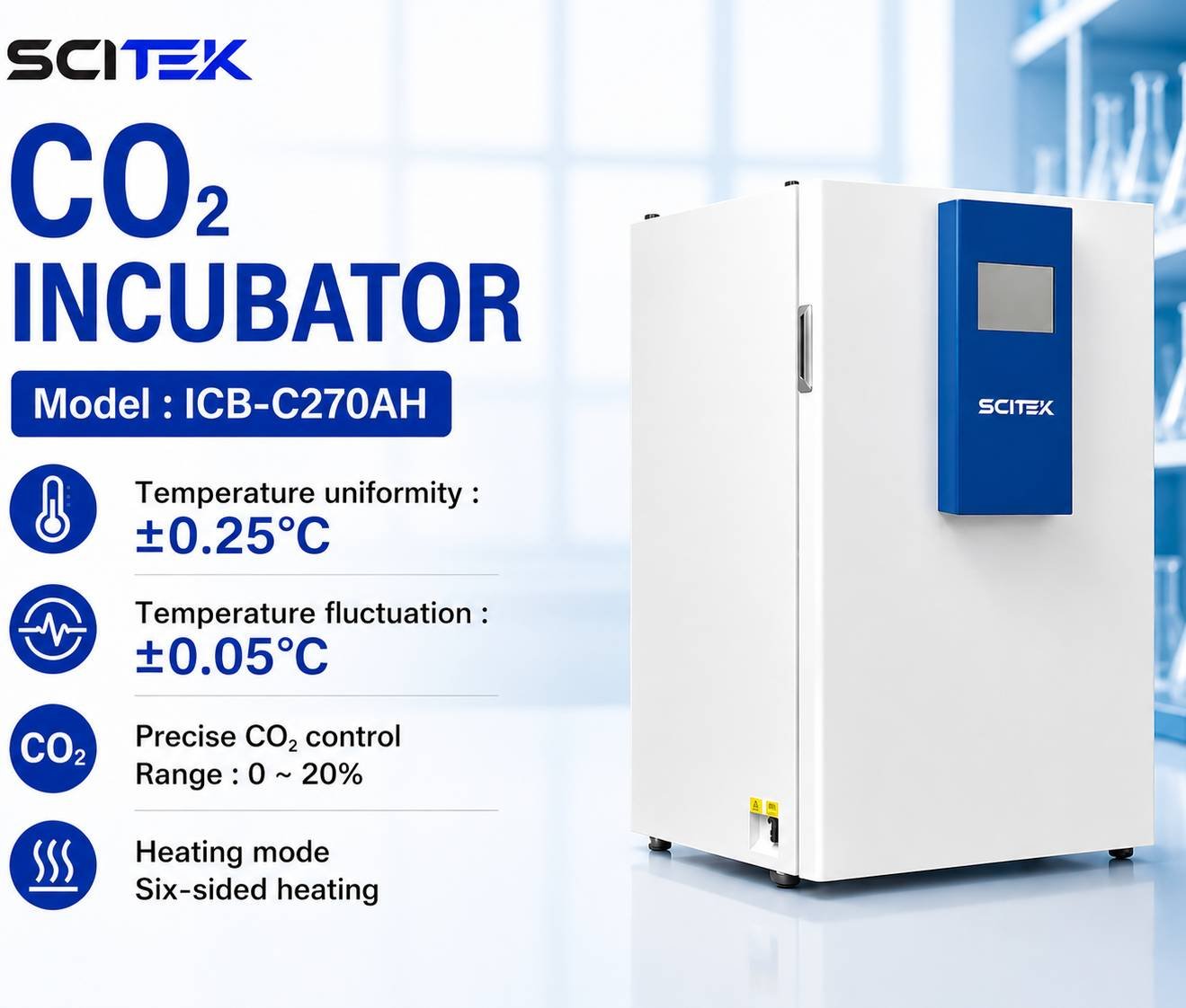 SCITEK ICB-C270AH CO2 Incubator 260 ลิตร