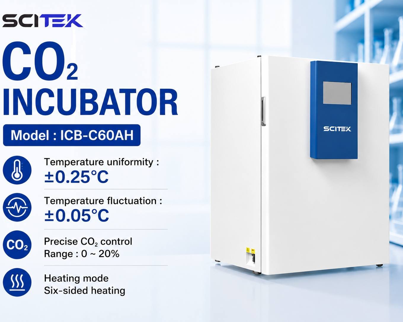 SCITEK ICB-C60AH CO2 Incubator 55 ลิตร