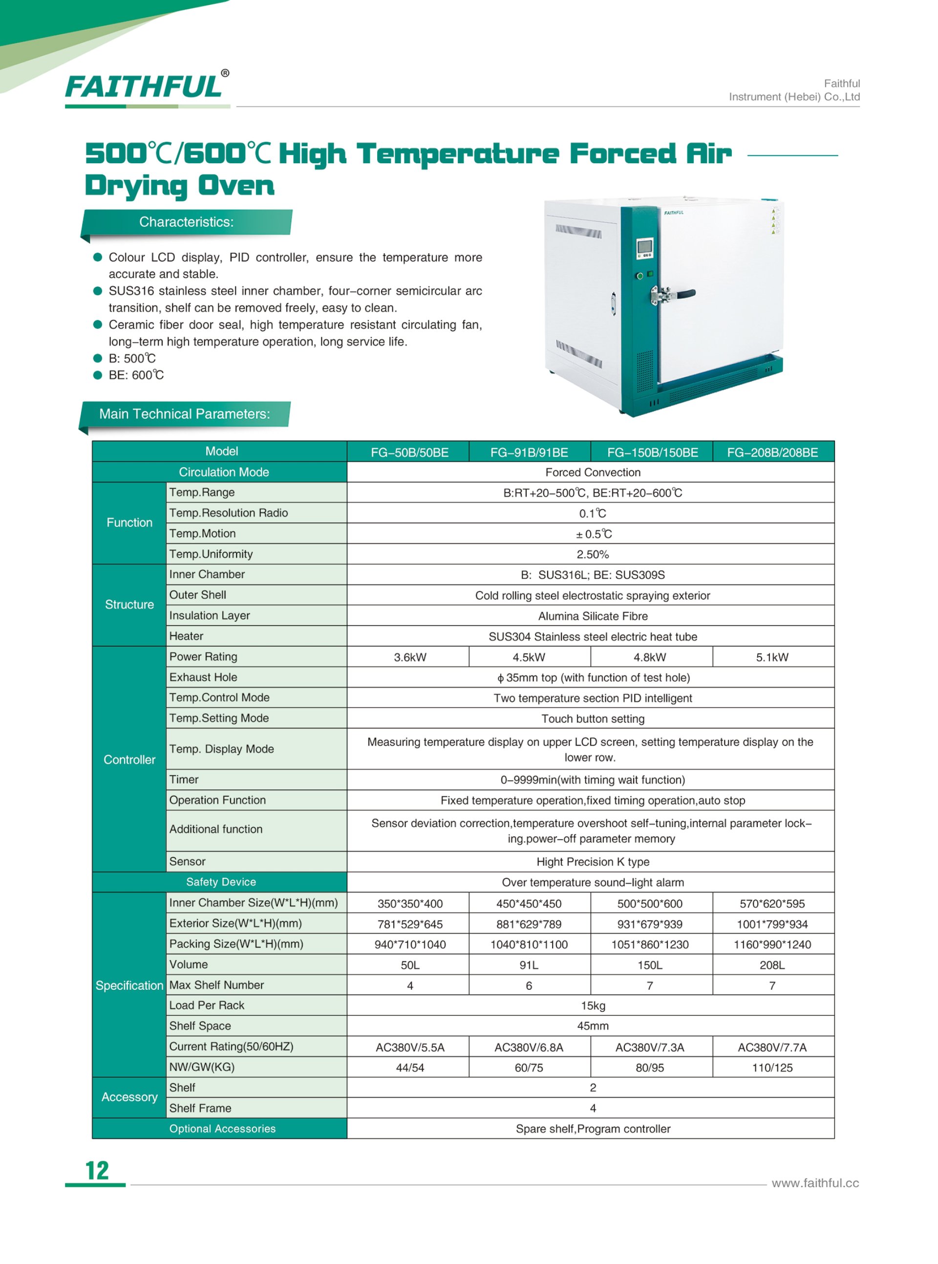 High Temp Oven ตู้อบอุณหภูมิสูง 450–600°C | 3-K