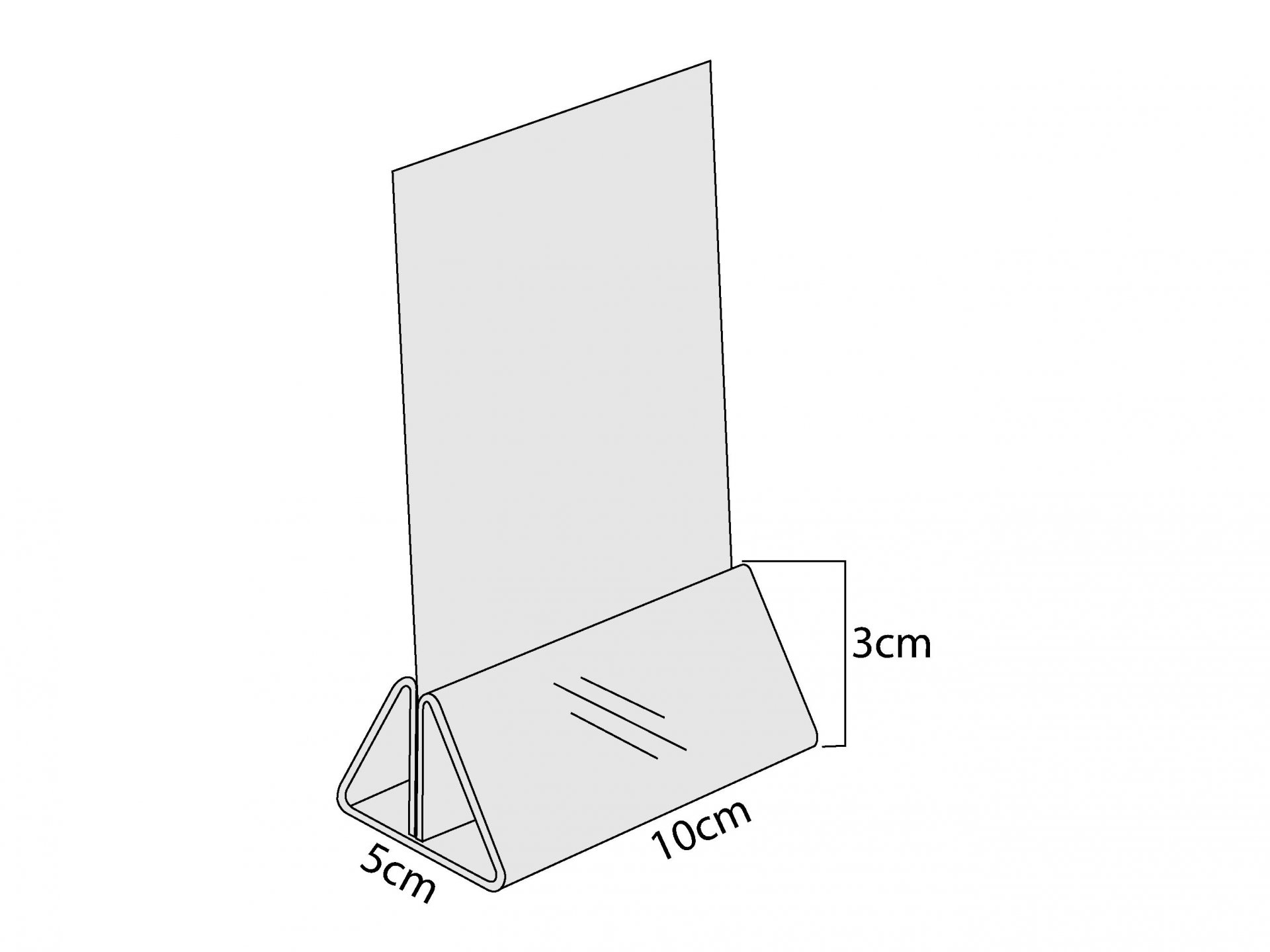 T-Stand base 10 cm wide. Fold 