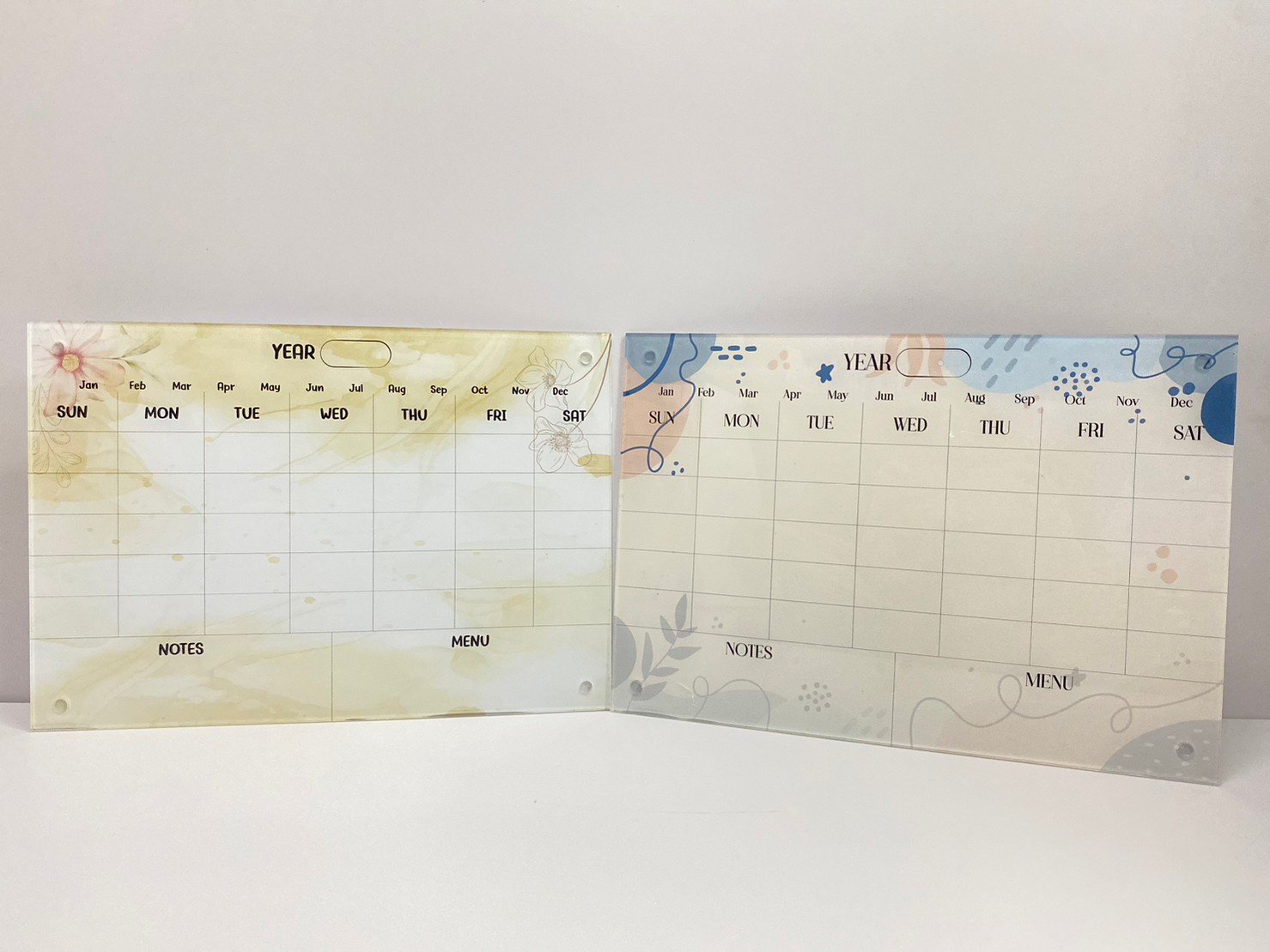 Acrylic calendar can be written and erased.