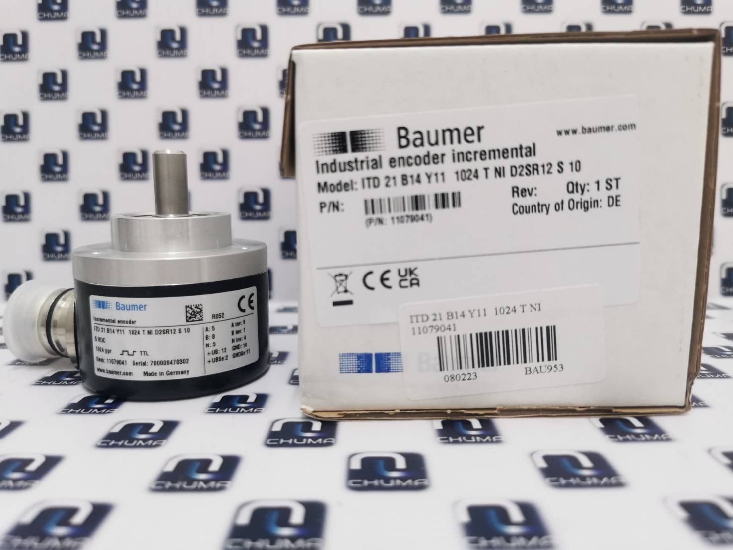 Baumer, Encoder, Industrial encoder incremental, ITD 21 B14 Y11 1024 T ...