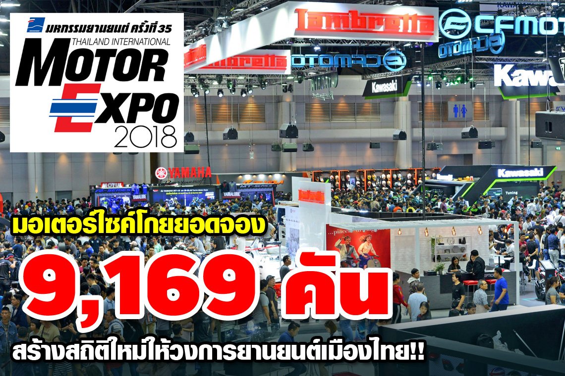 Motor Expo 2018 แรงทะลุปรอท มอเตอร์ไซค์โกยยอดจอง 9,169 คัน สร้างสถิติใหม่ให้วงการยานยนต์เมืองไทย!! 