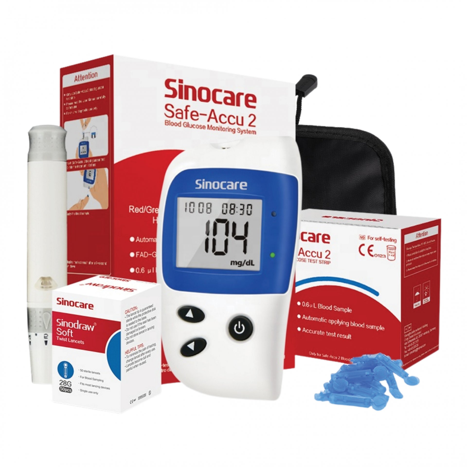 เครื่องวัดค่าน้ำตาล SINOCARE SAFE-ACCU 2 | รับประกัน 1 ปี