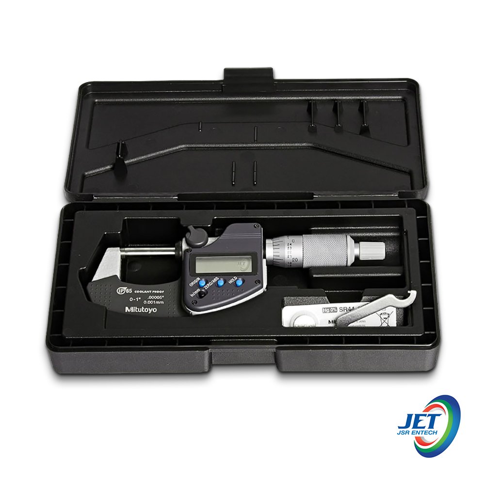 Mitutoyo 293-345-30 Electronic Outside Micrometer – 1-2 Inch Range, IP65 Coolant-Proof