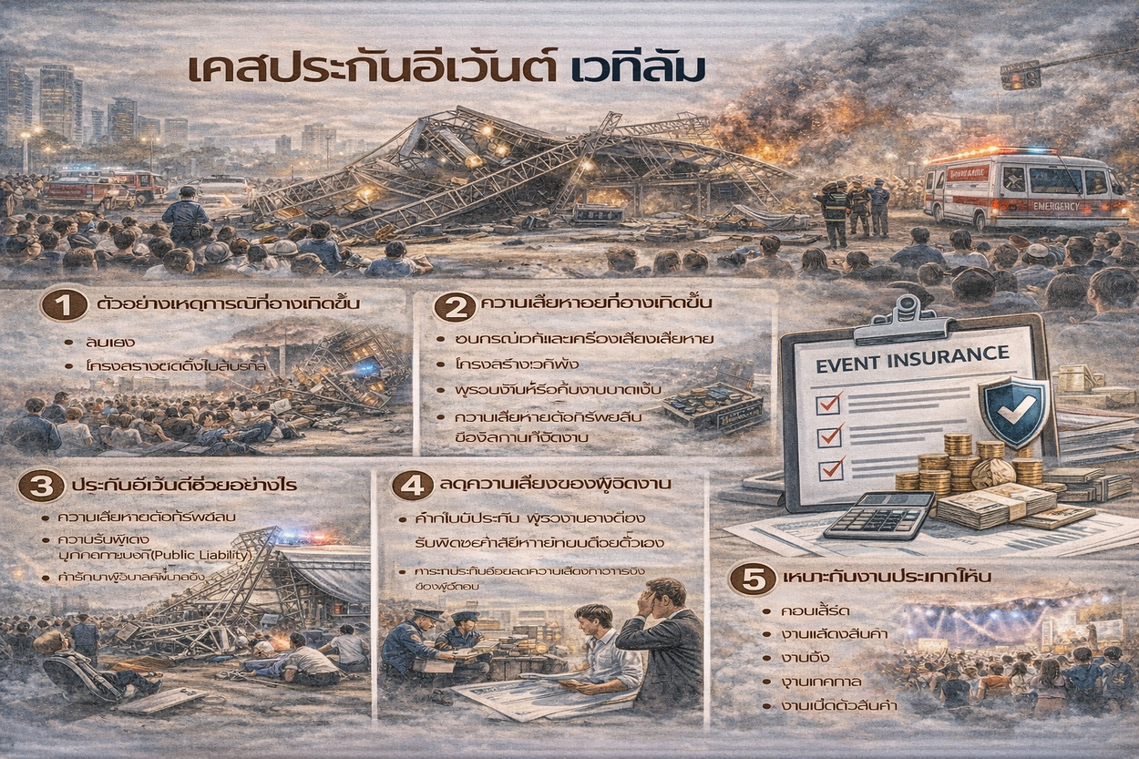 เคสประกันอีเว้นต์ เวทีล้ม