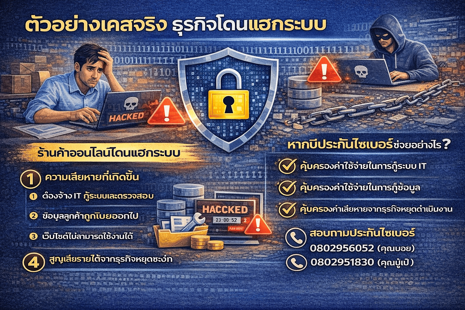 ตัวอย่างเคสจริง ธุรกิจโดนแฮกระบบ