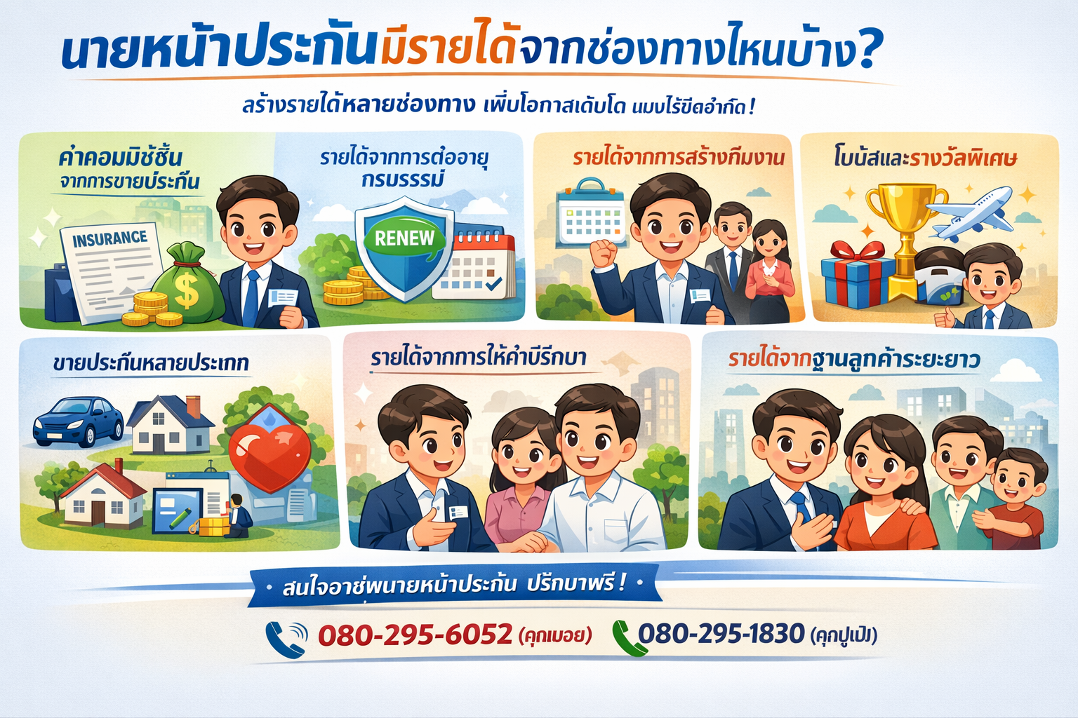 นายหน้าประกันมีรายได้จากช่องทางไหนบ้าง