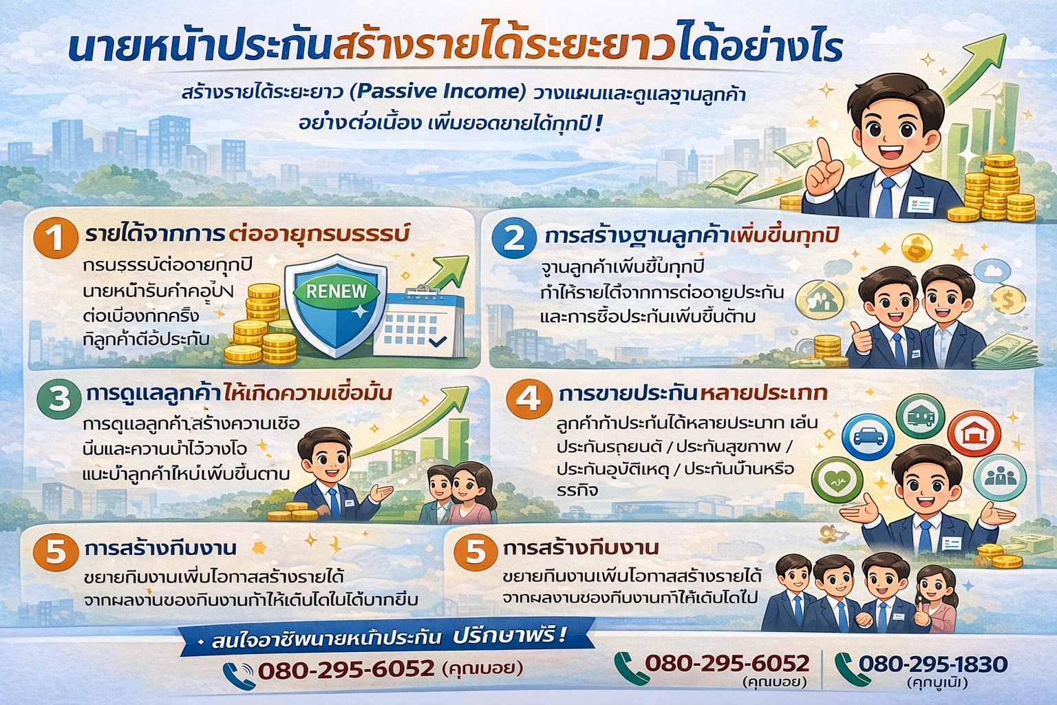 นายหน้าประกันสร้างรายได้ระยะยาวได้อย่างไร
