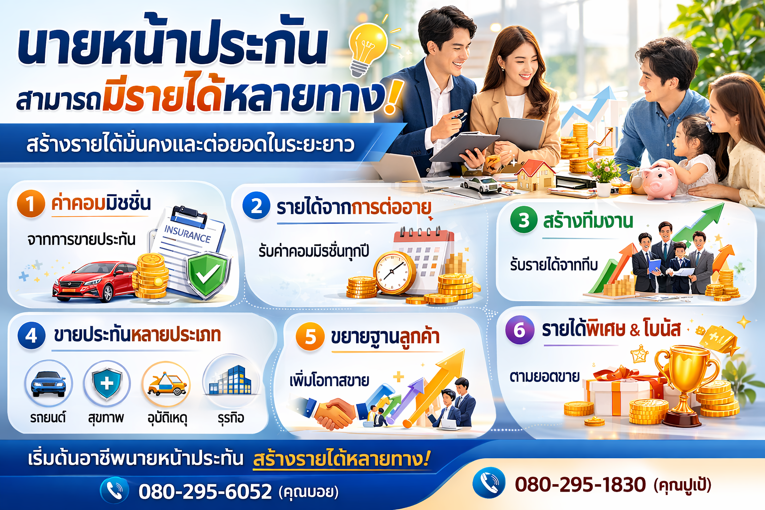 นายหน้าประกันสามารถมีรายได้หลายทางไหม
