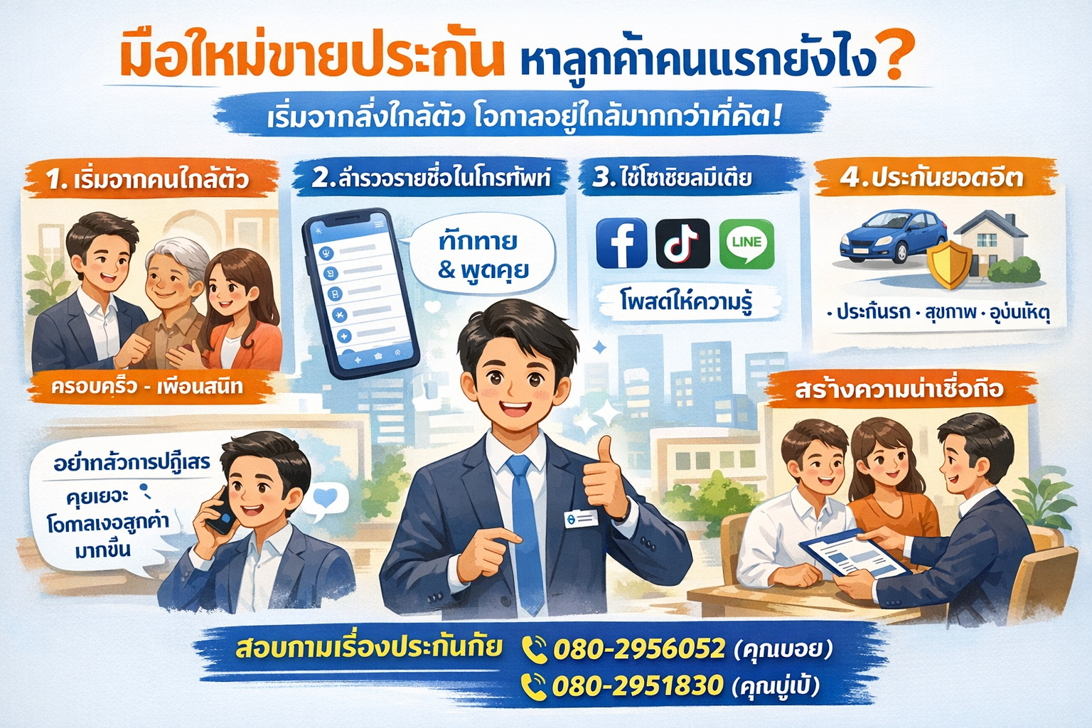 มือใหม่ขายประกัน หาลูกค้าคนแรกยังไง