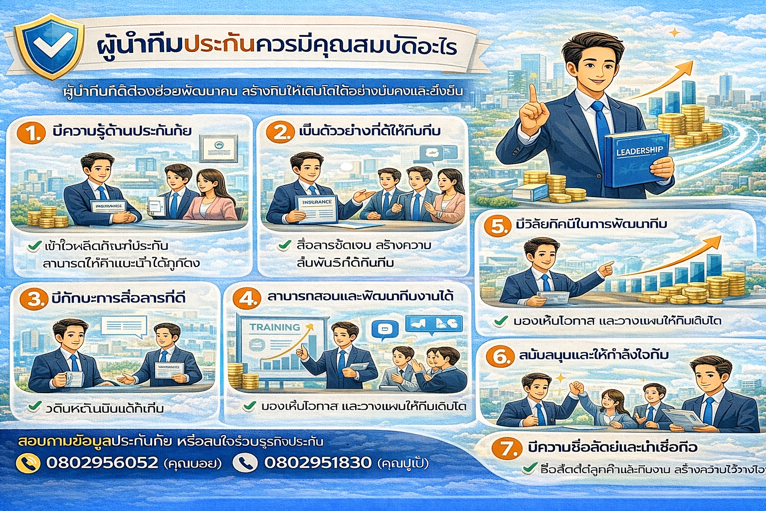 ผู้นำทีมประกันควรมีคุณสมบัติอะไร