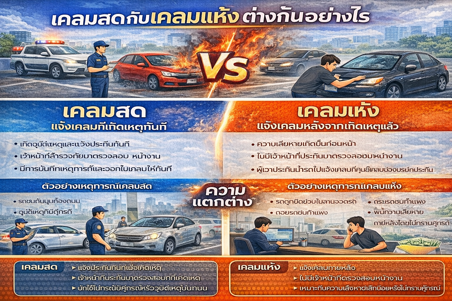 เคลมสดกับเคลมแห้ง ต่างกันอย่างไร
