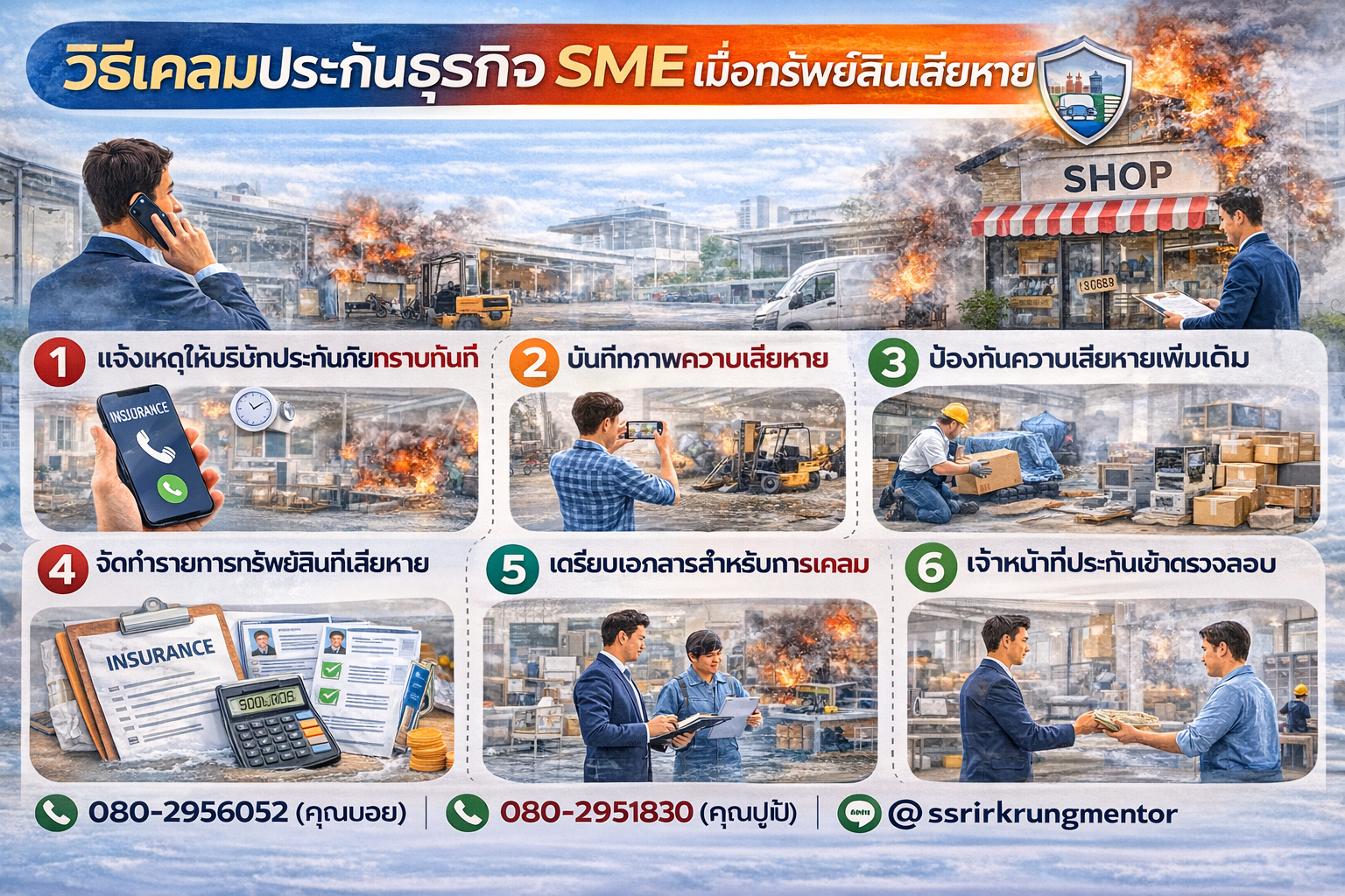 วิธีเคลมประกันธุรกิจ SME เมื่อทรัพย์สินเสียหาย