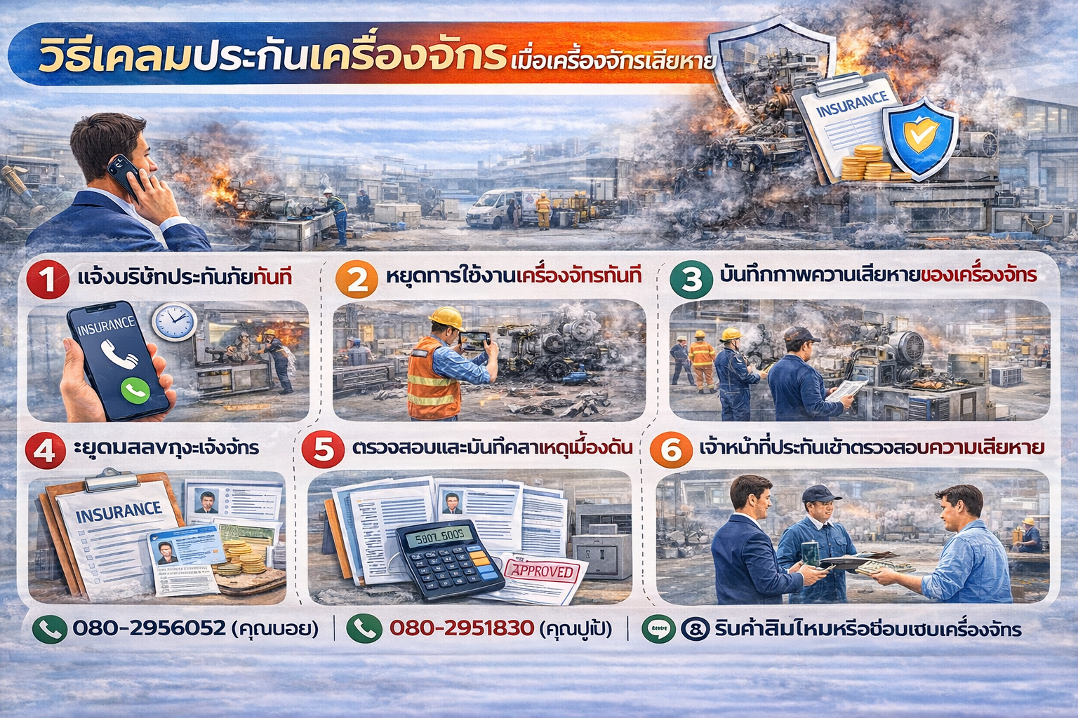 วิธีเคลมประกันเครื่องจักรเมื่อเครื่องจักรเสียหาย