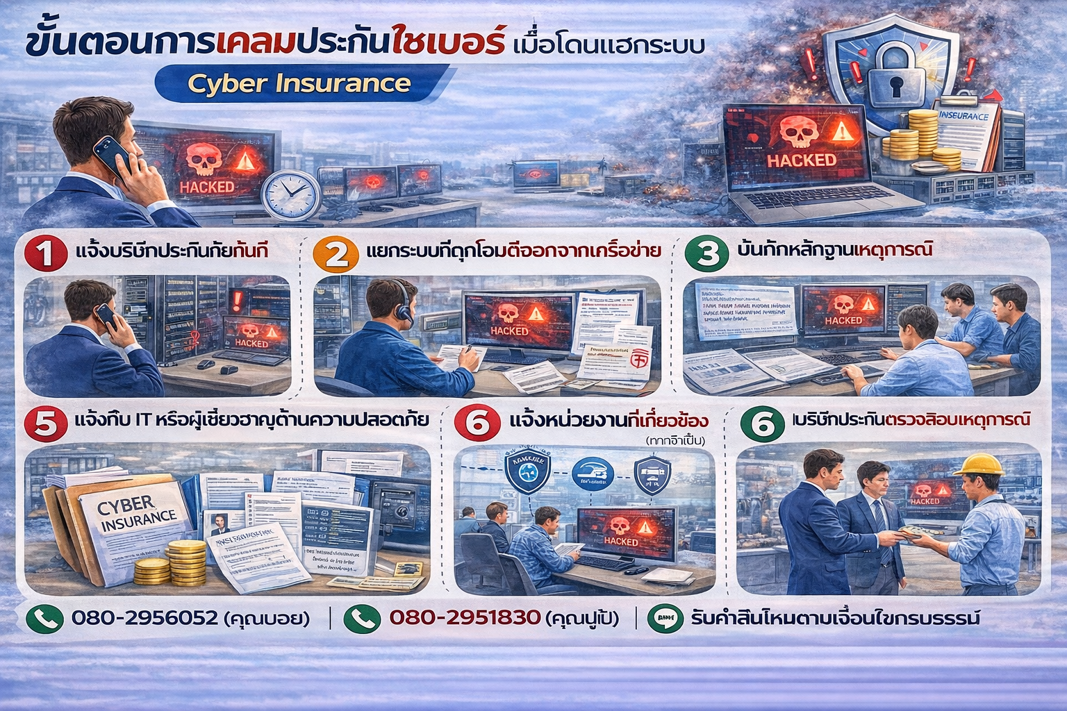 ขั้นตอนการเคลมประกันไซเบอร์เมื่อโดนแฮกระบบ