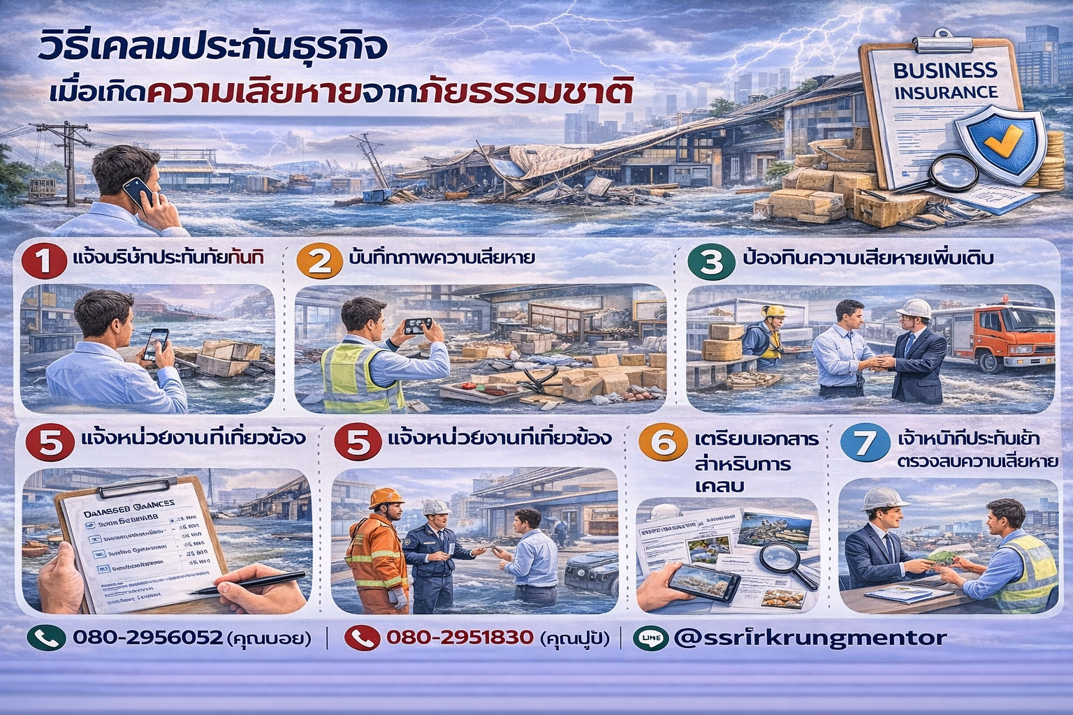 วิธีเคลมประกันธุรกิจเมื่อเกิดความเสียหายจากภัยธรรมชาติ