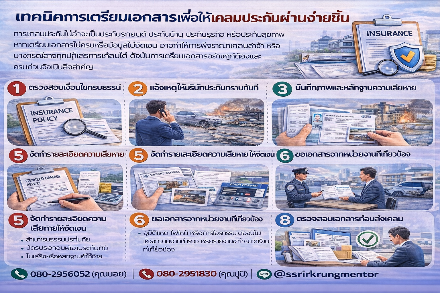 เทคนิคการเตรียมเอกสารเพื่อให้เคลมประกันผ่านง่ายขึ้น
