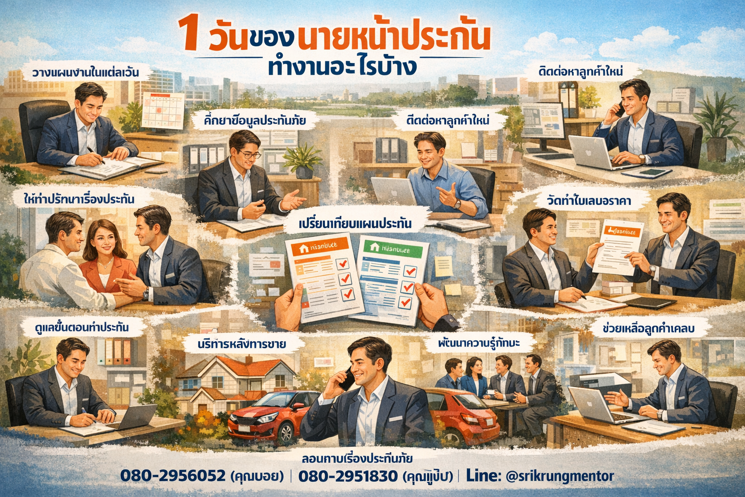 1 วันของนายหน้าประกัน ทำงานอะไรบ้าง