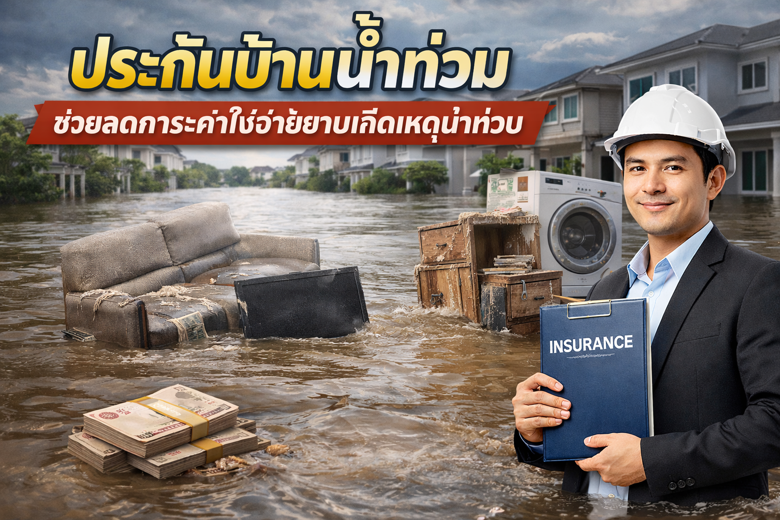 เคสจริง: บ้านน้ำท่วม ประกันบ้านช่วยอะไรได้บ้าง