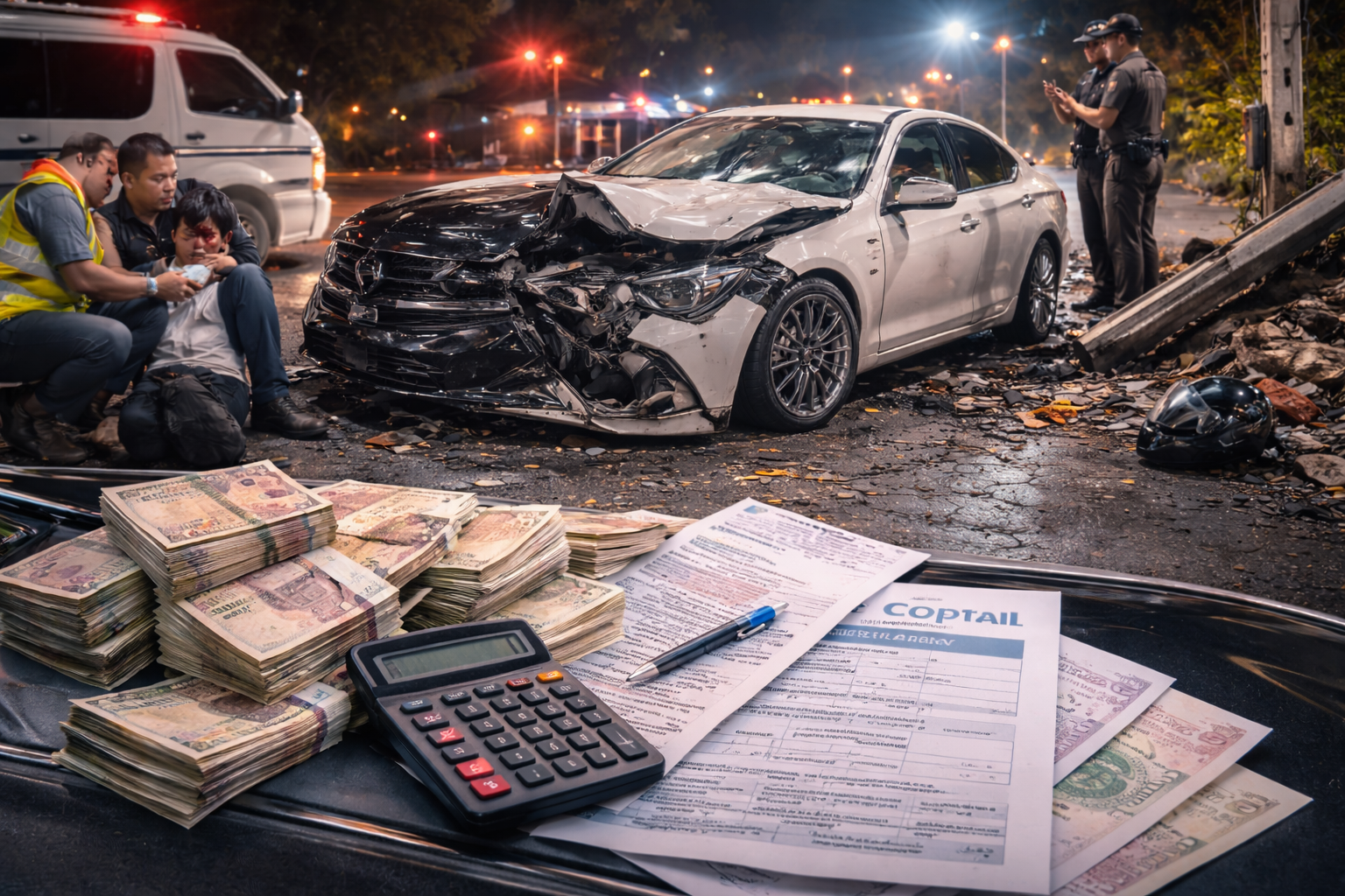 ค่าเสียหายจากอุบัติเหตุจริงในประเทศไทย