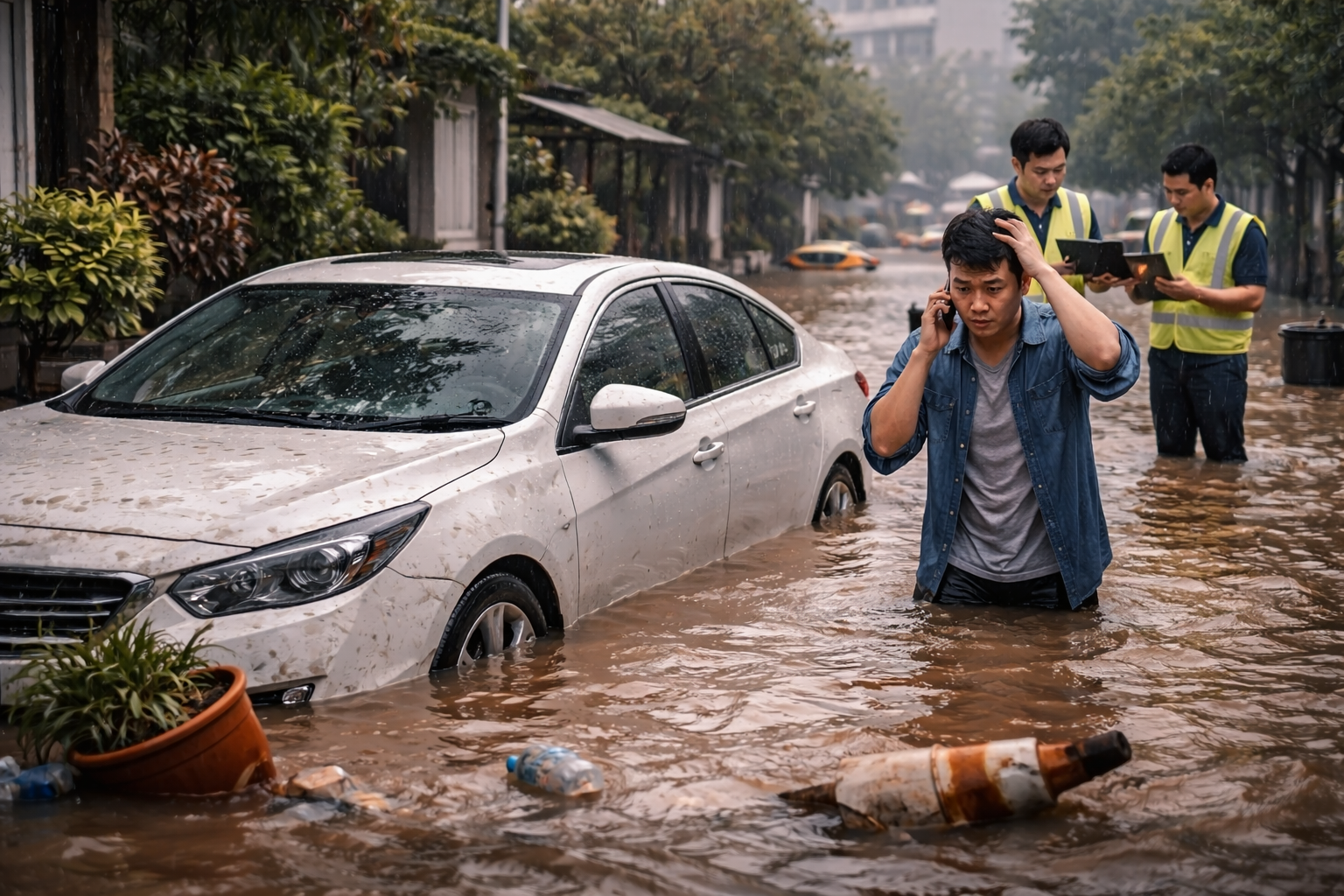 เคสรถโดนน้ำท่วม ประกันรถยนต์คุ้มครองหรือไม่