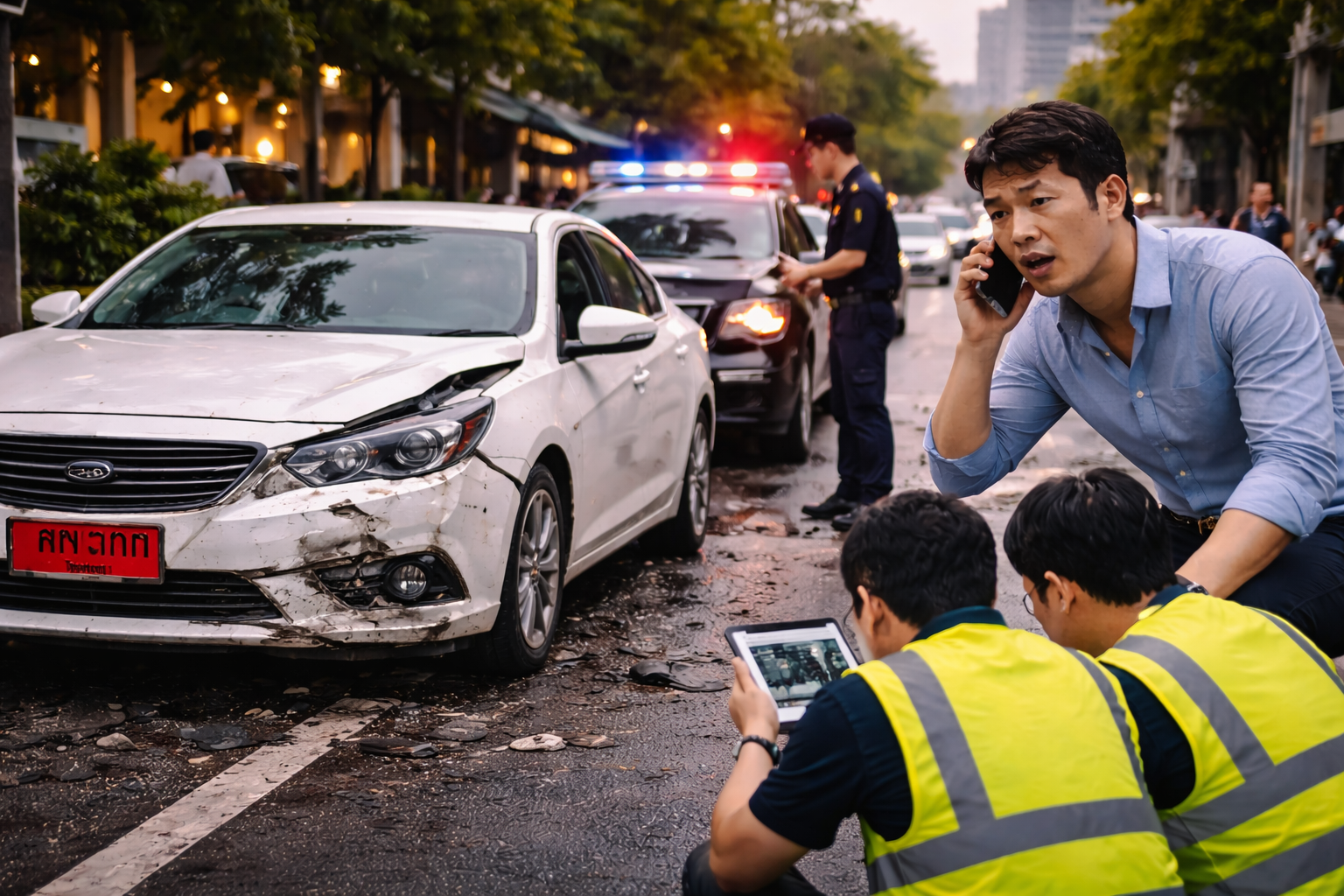 เคสรถใหม่ป้ายแดงชนตั้งแต่วันแรก ประกันจ่ายยังไง