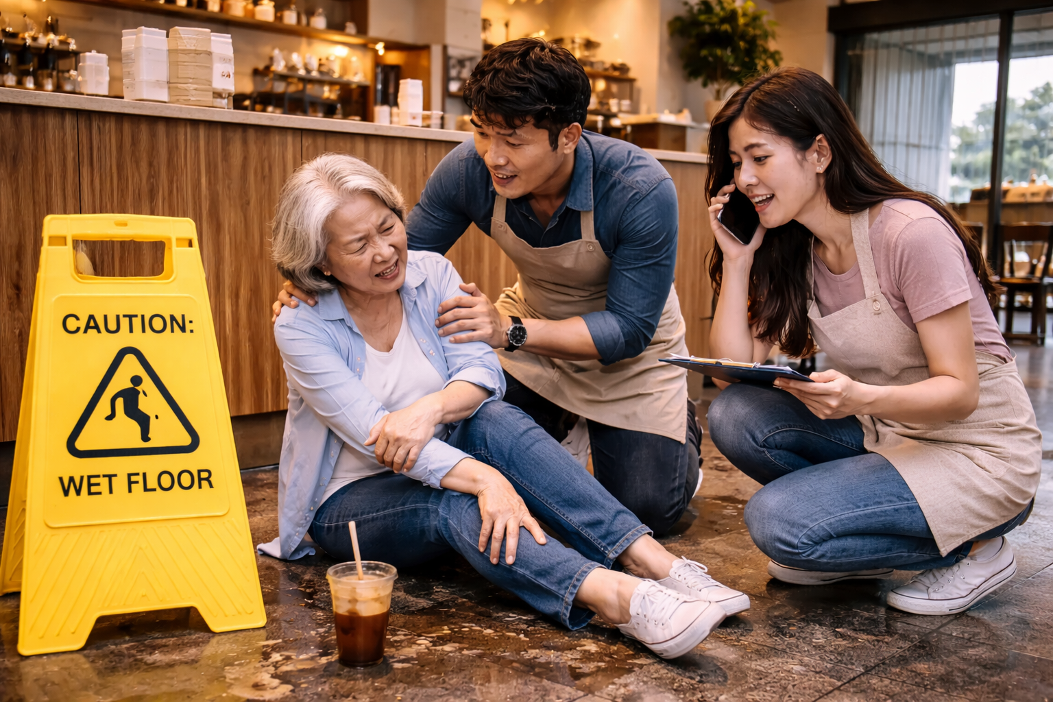 เคสลูกค้าลื่นล้มในร้านกาแฟ เจ้าของร้านต้องรับผิดชอบไหม